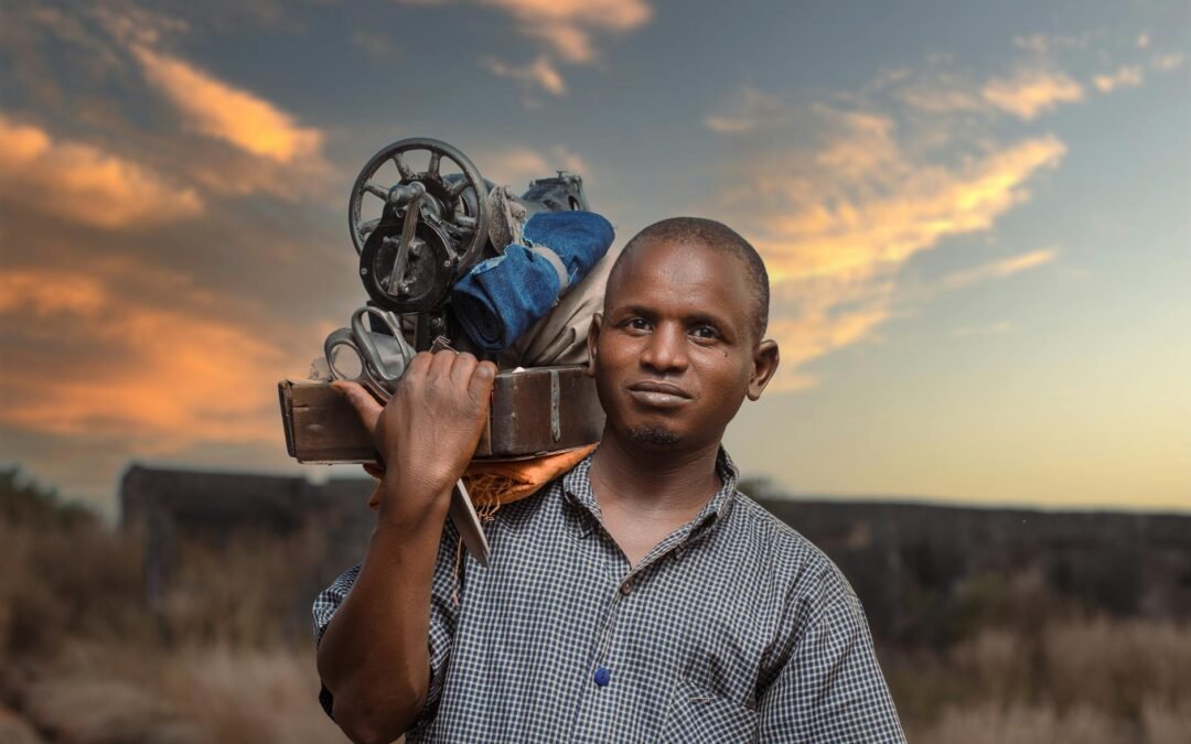 Skilled worker carrying tools, representing the journey of federal skilled worker immigration.