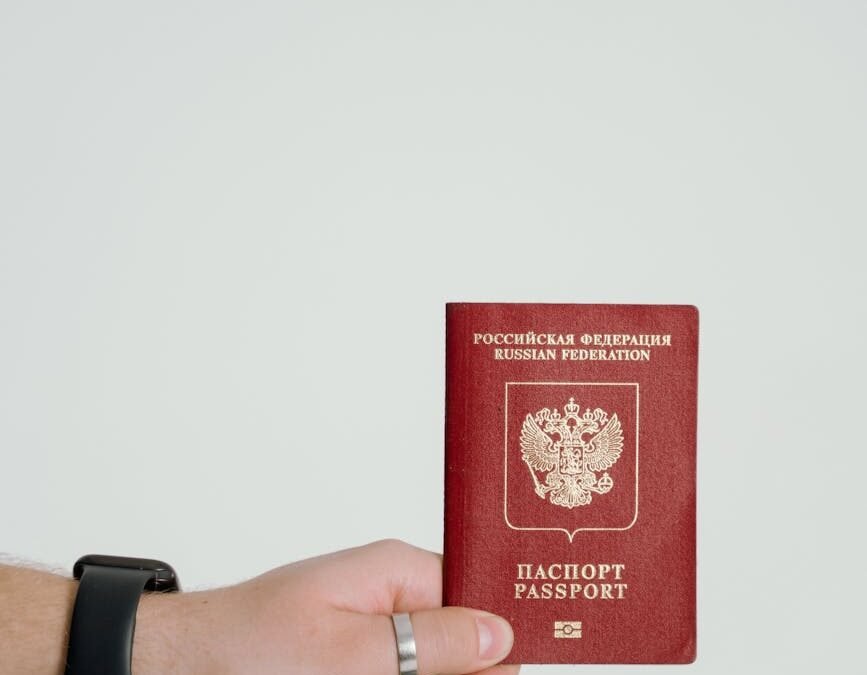 Russian passport symbolizing immigration experiences related to Brampton immigration reviews.